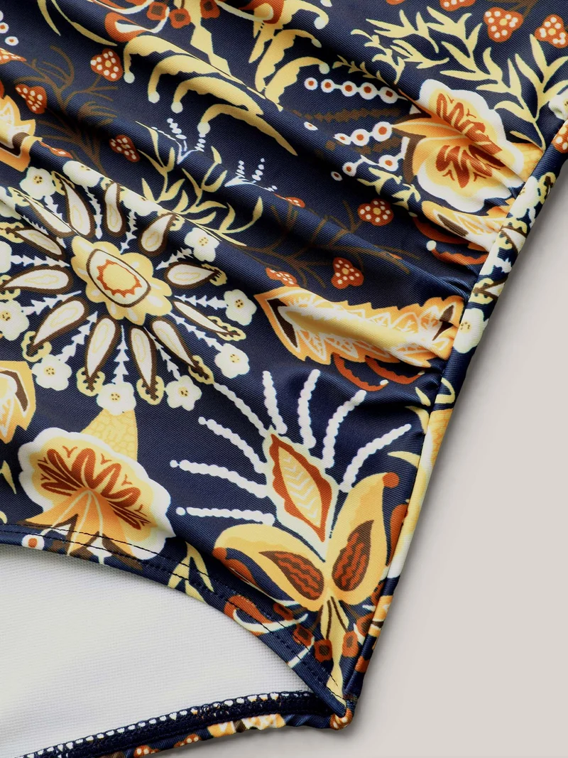 Boho Print Adjustable Tie One-Piece Swimsuit