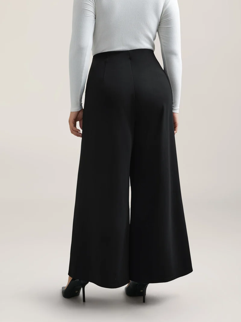 No-Gap Waist Seamed Side Button Pants