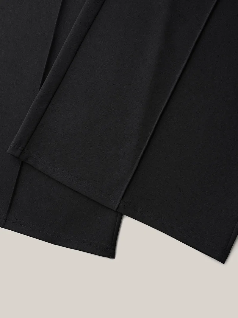 No-Gap Waist Seamed Side Button Pants