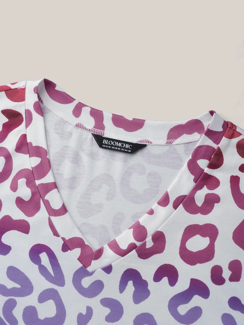 Multi-Color Print Stretchy T-Shirt