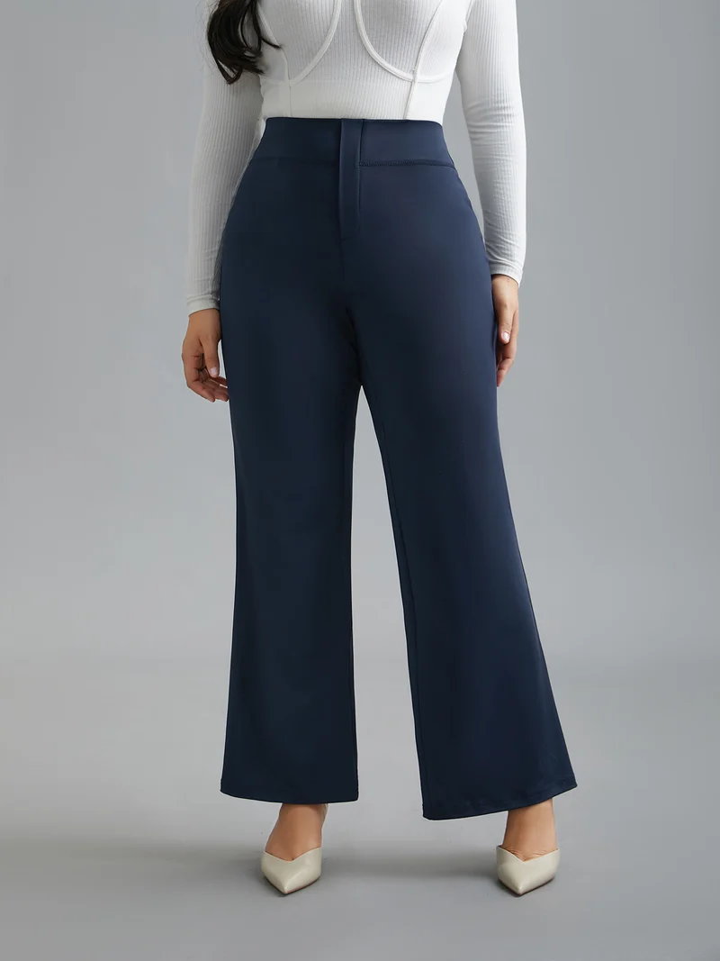 Stretchy Waist Plain Bootcut Leggings