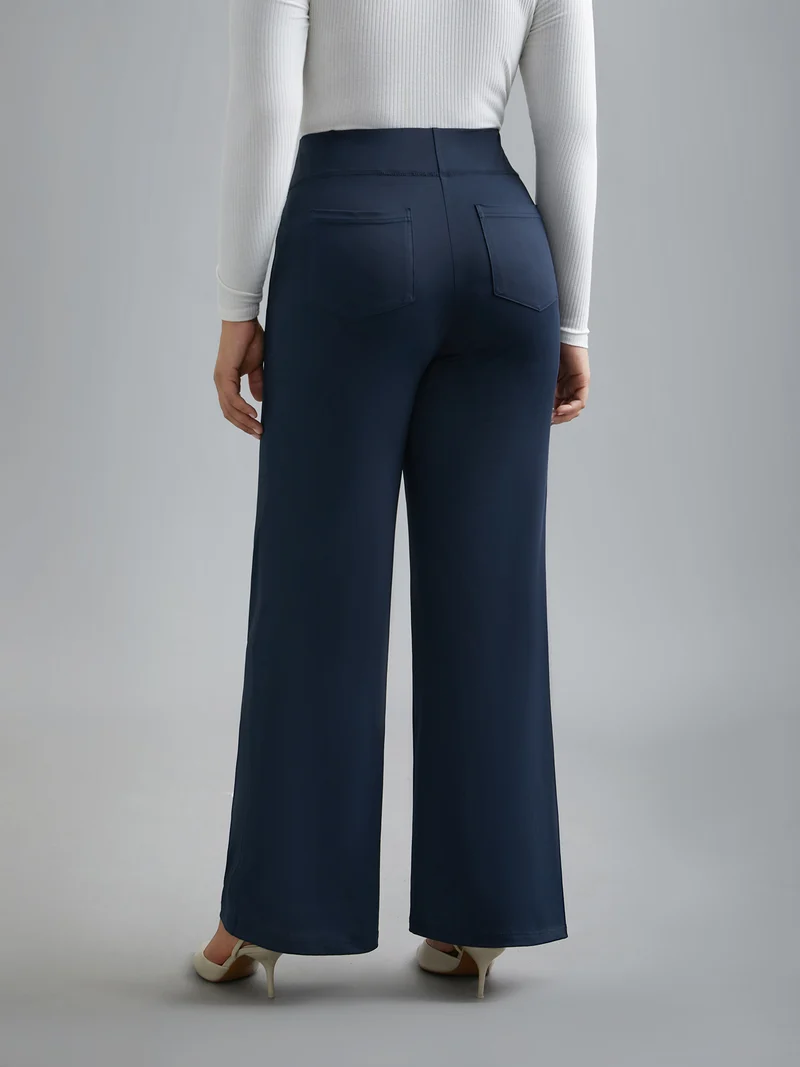 Stretchy Waist Plain Bootcut Leggings