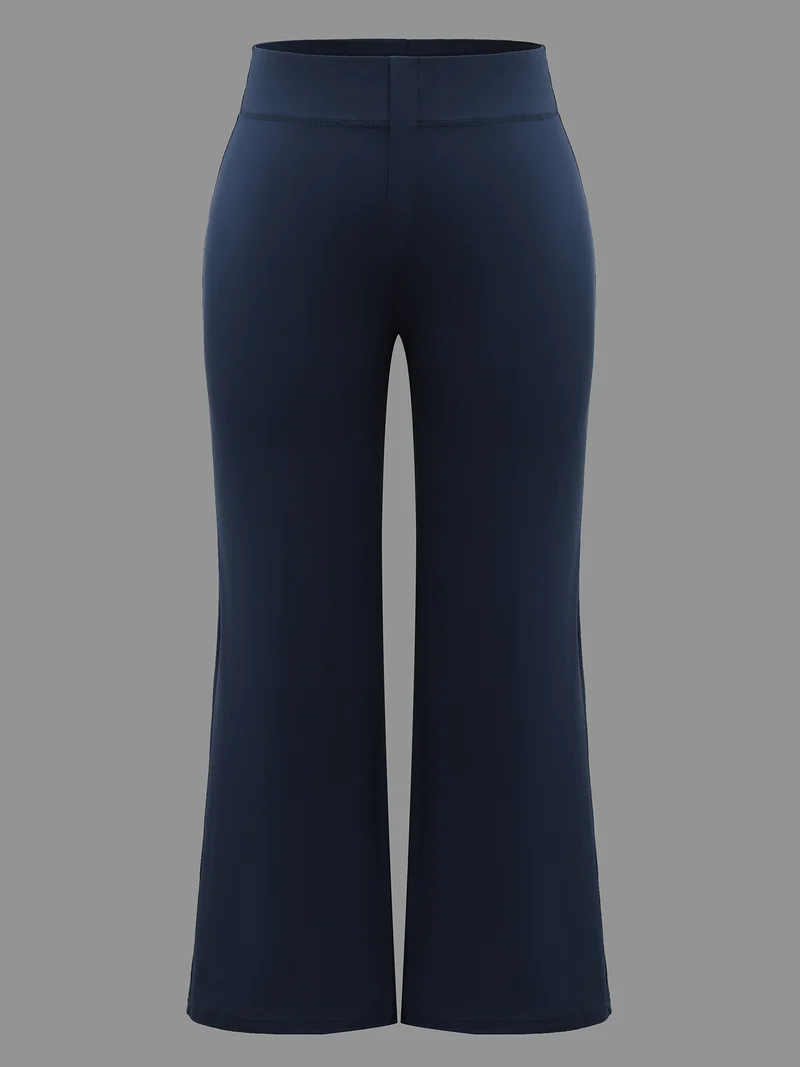 Stretchy Waist Plain Bootcut Leggings