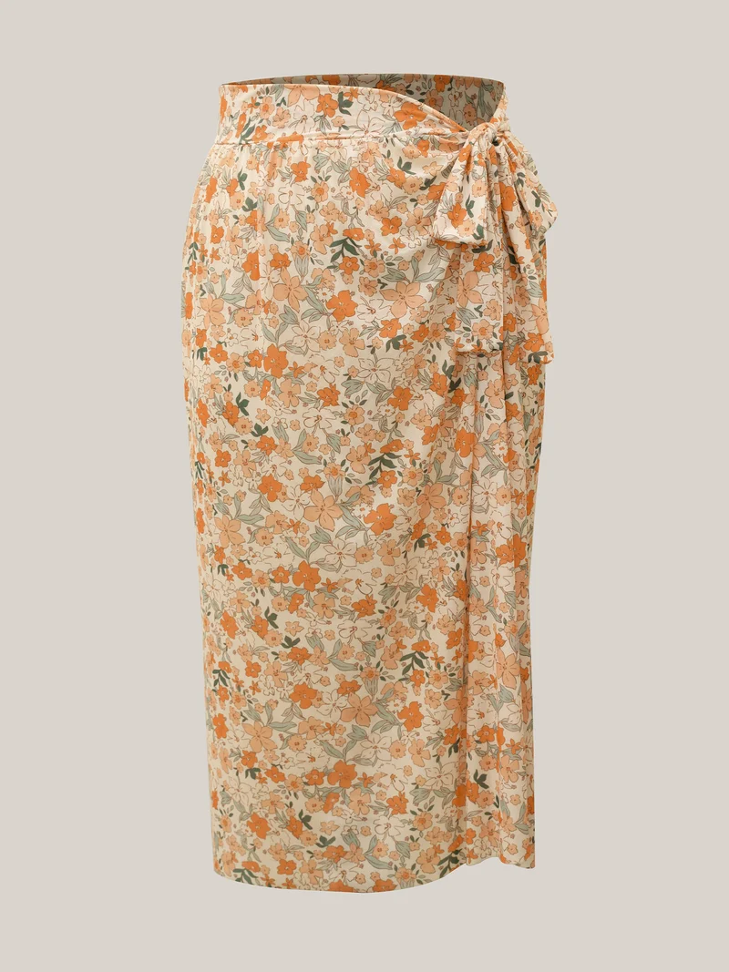 Floral Knotted Mesh One-Piece,Sarong