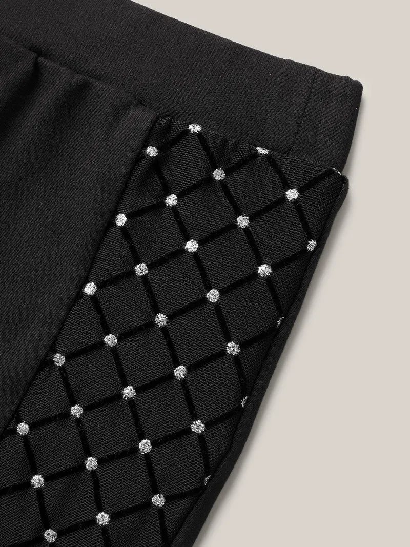 Mesh Spliced Skinny-Fit Leggings