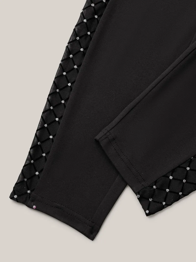 Mesh Spliced Skinny-Fit Leggings