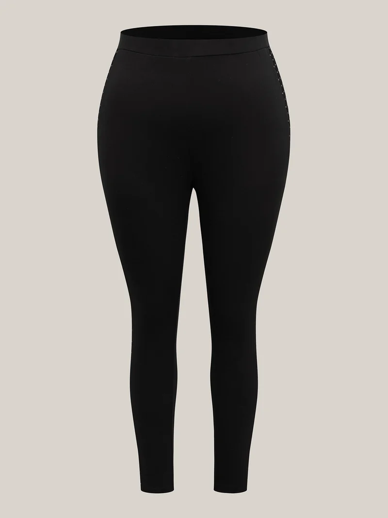 Mesh Spliced Skinny-Fit Leggings