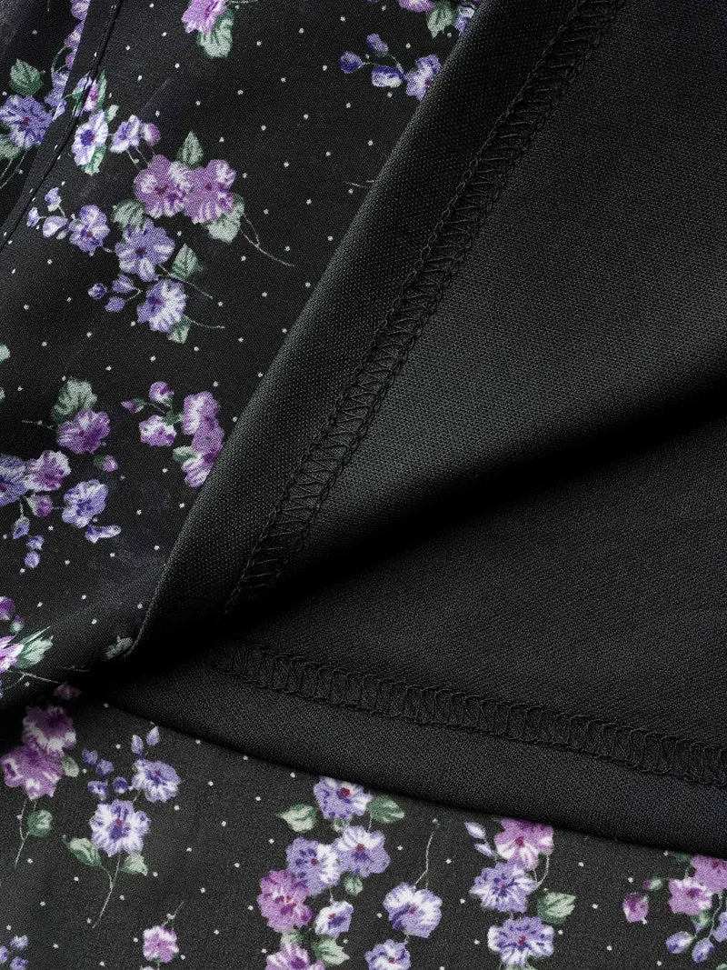 Flirty Floral Pleated Sheer Midi Skirt
