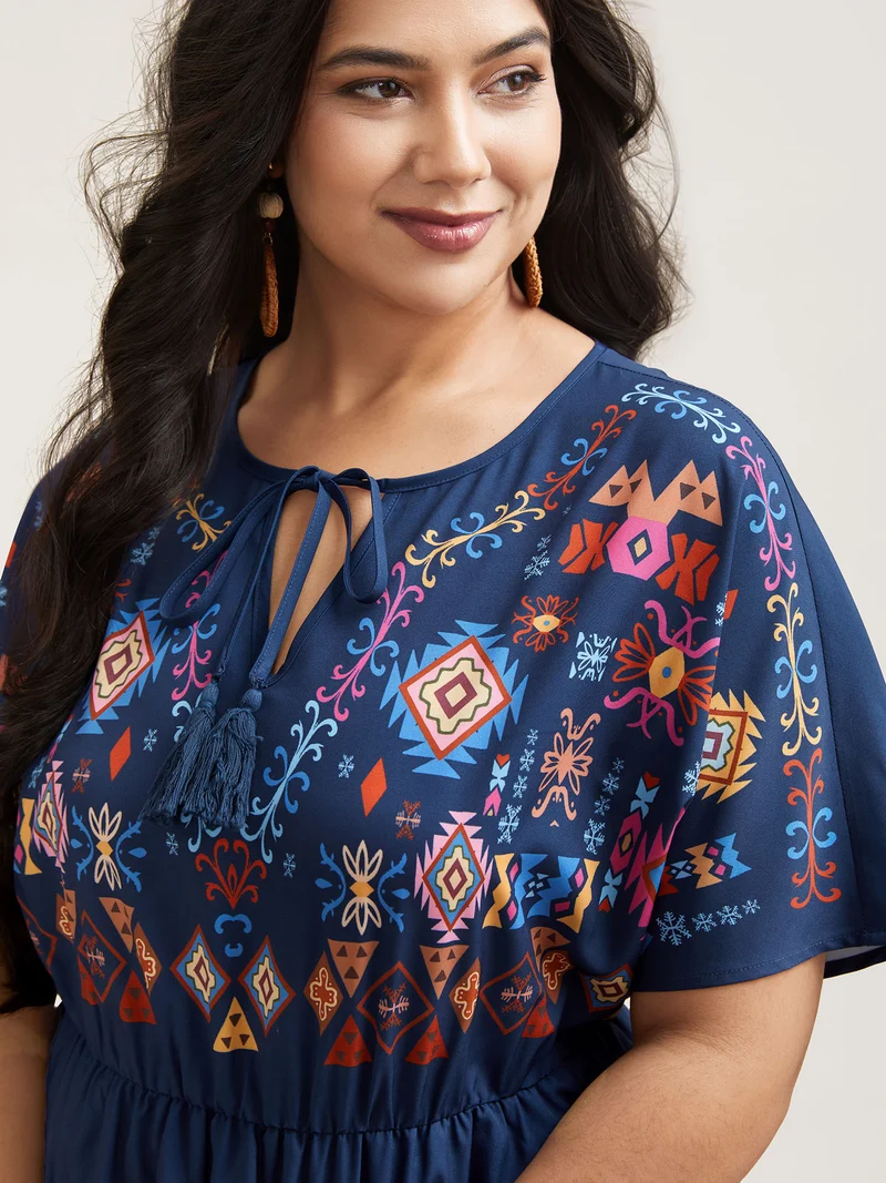 Multi-Color Floral Print Pockets Maxi Dress