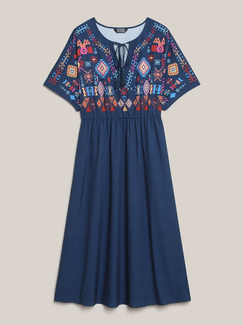 Multi-Color Floral Print Pockets Maxi Dress