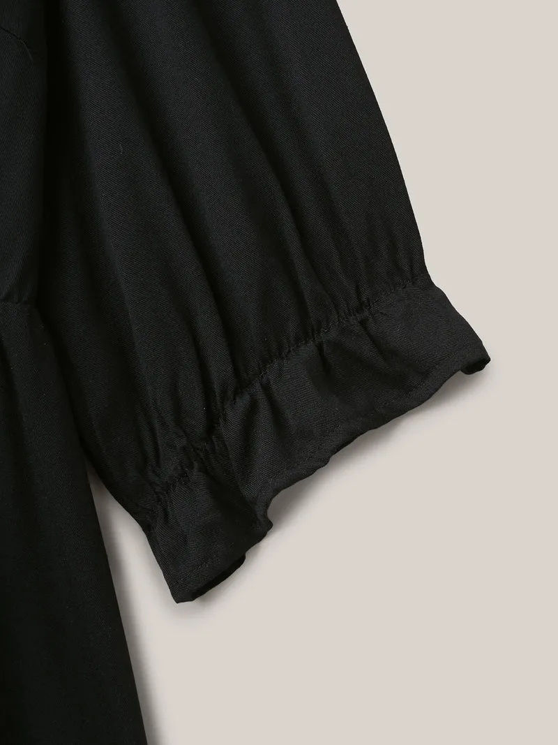 Embroidered Lace Spliced Peplum Shirt