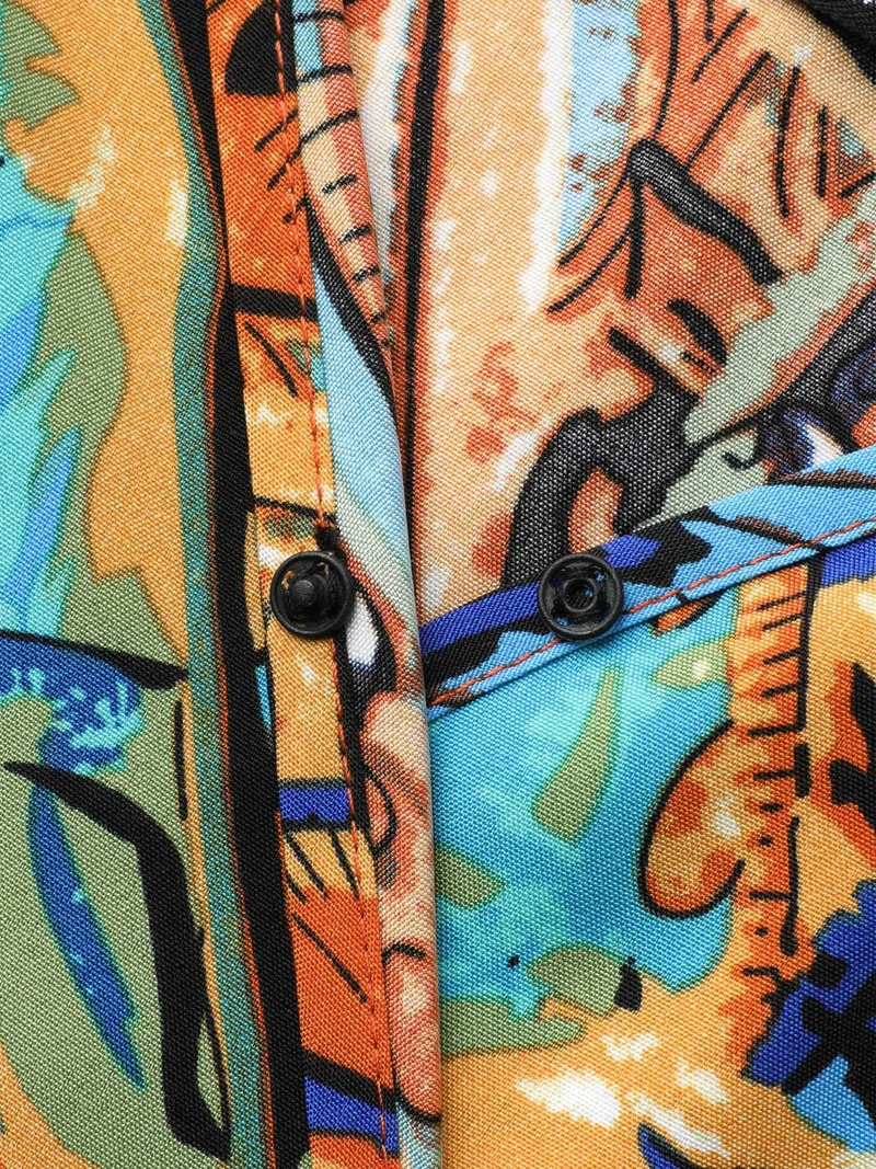 Boho Print Stretchy Waist Pockets Maxi Dress