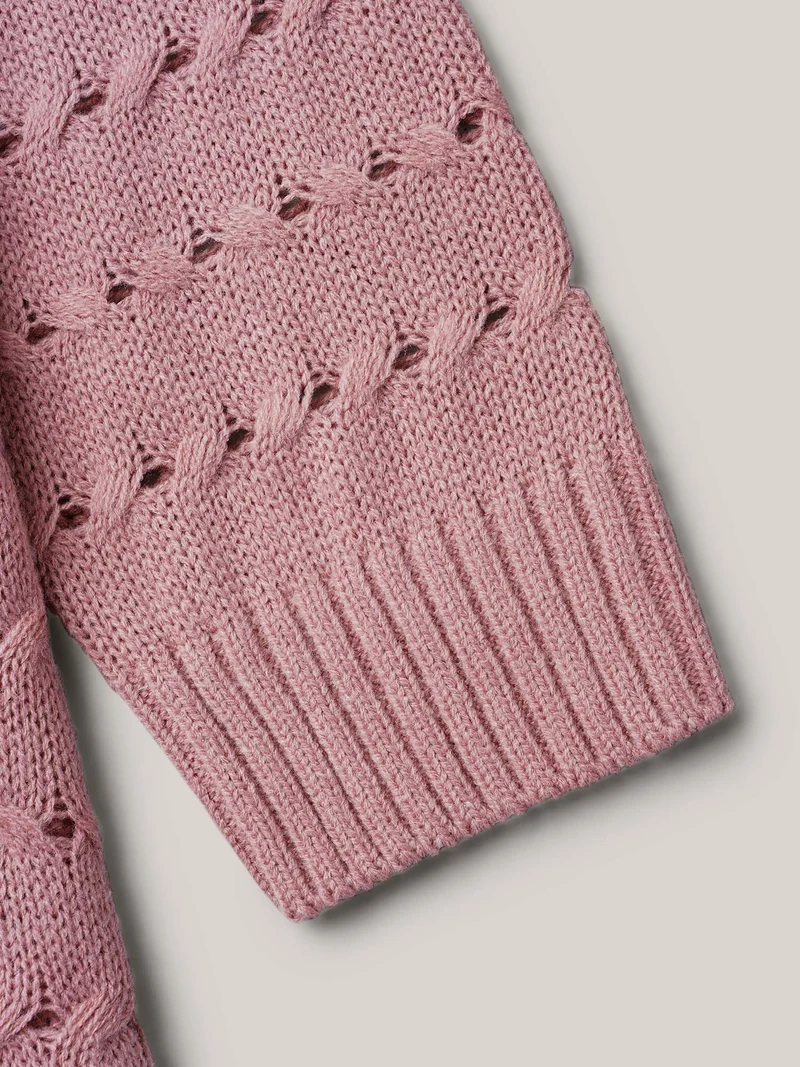 Cut-Out Buttons Round Neck Pullover
