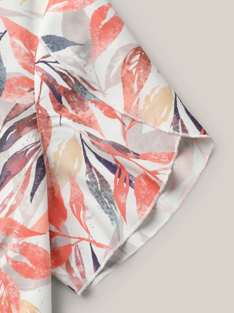 Floral Petal Sleeve Pleated Shirt