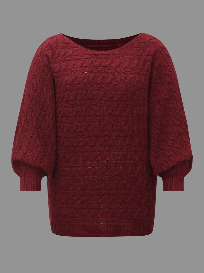 Cable Knit Dolman Sleeve Pullover
