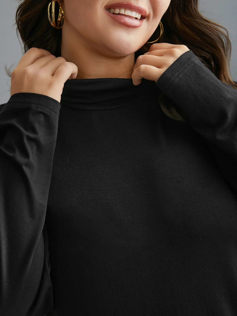 Supersoft Essentials Solid Mock Neck T-shirt