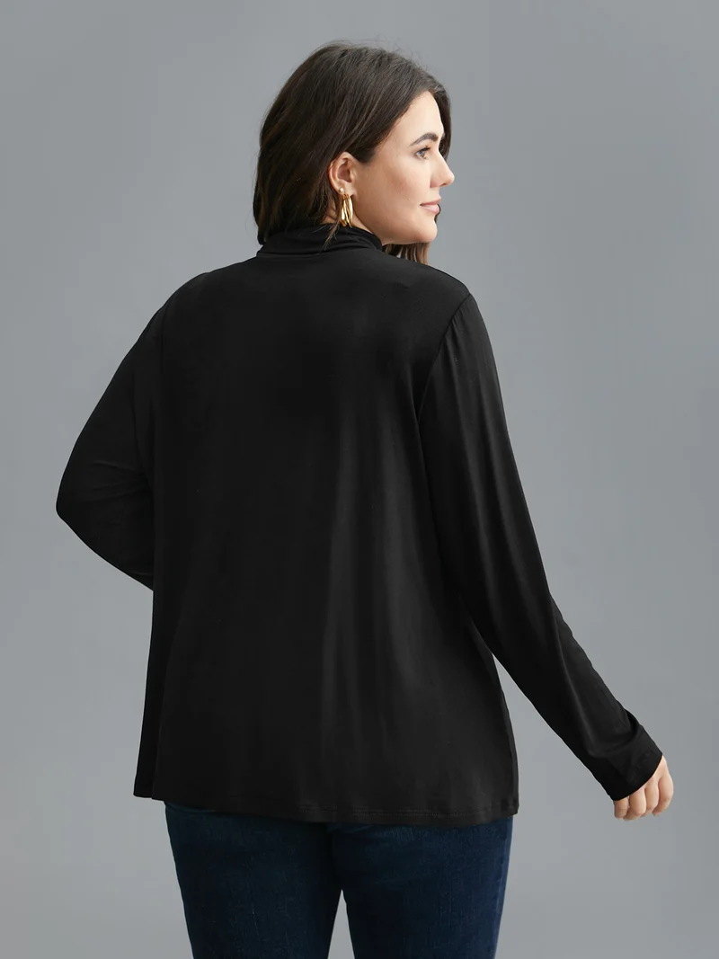 Supersoft Essentials Solid Mock Neck T-shirt