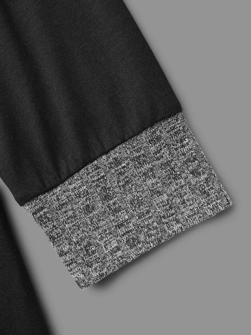 Textured Patchwork Button Detail Midi Dress