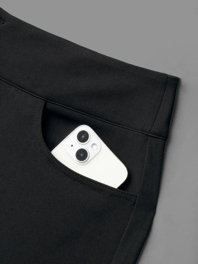 Mid Rise Buckle Detail Skinny Pants