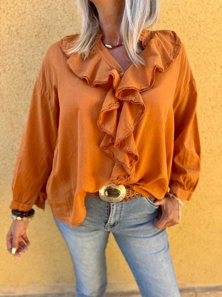 Chemise Alina brique orangé