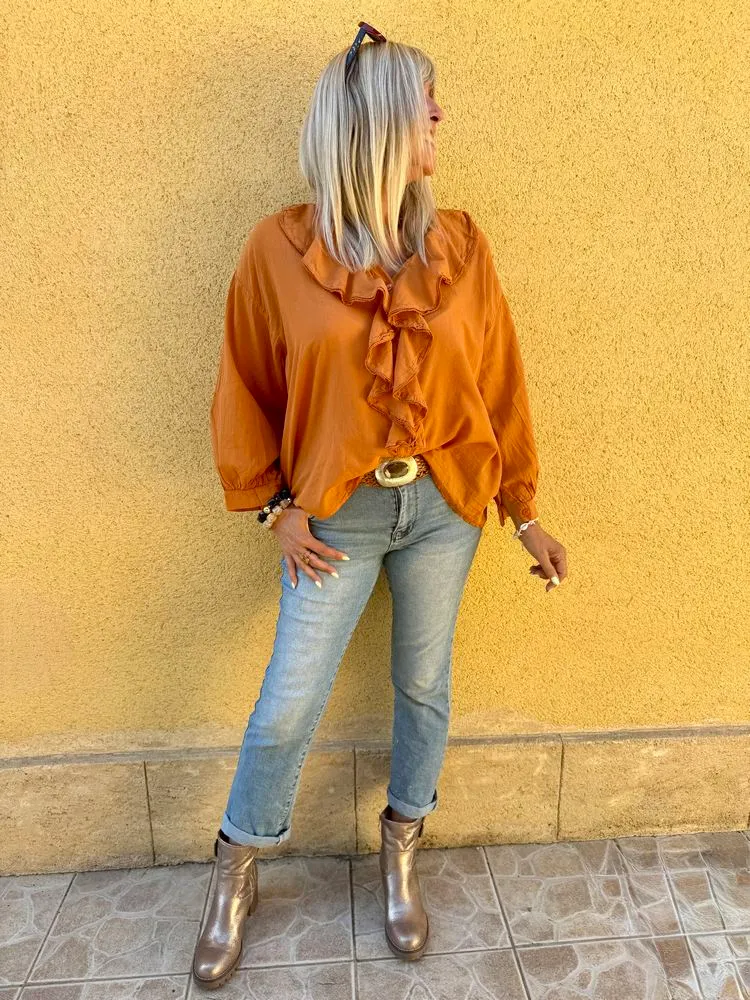 Chemise Alina brique orangé