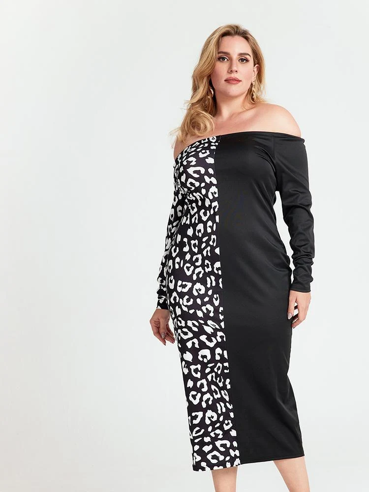 Contrast Off Shoulder Dress