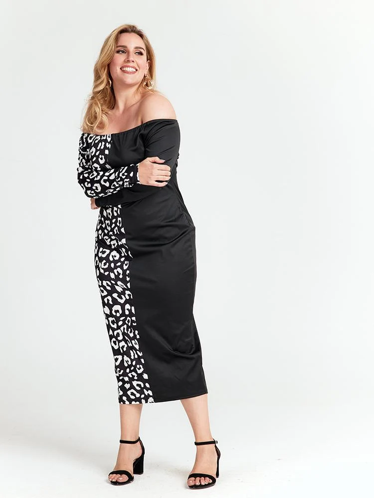 Contrast Off Shoulder Dress