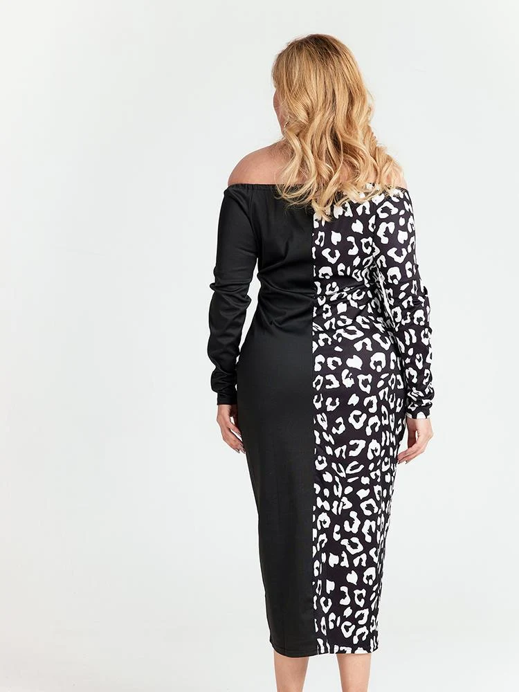 Contrast Off Shoulder Dress