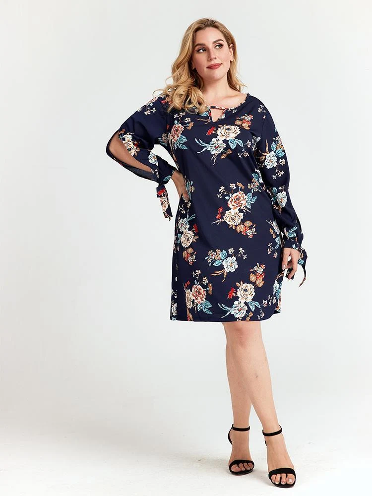 Cut-out Floral Dress