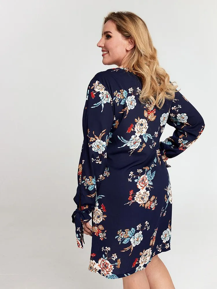 Cut-out Floral Dress