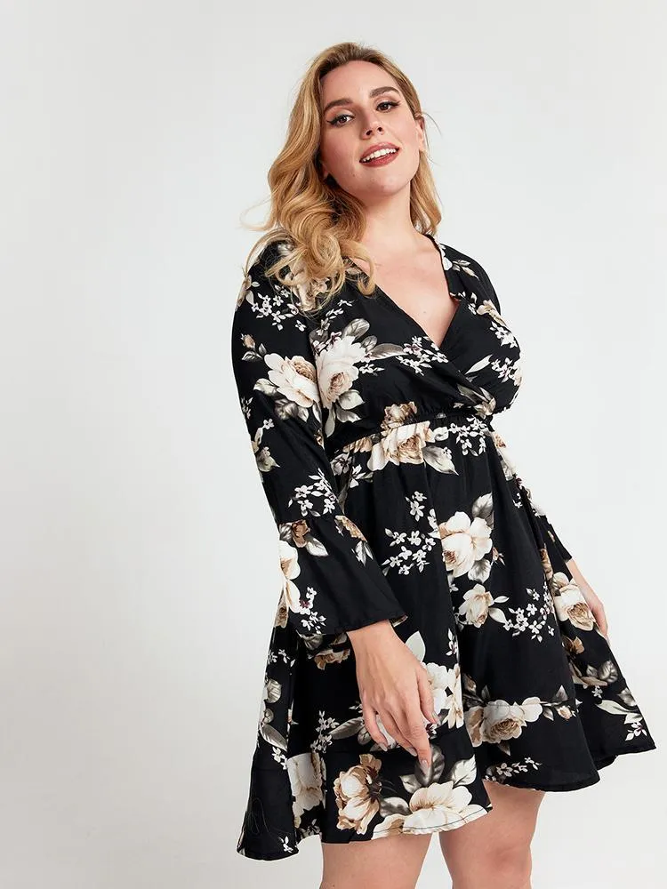 V-neck Floral Dress
