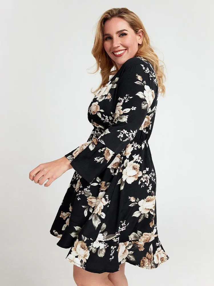 V-neck Floral Dress
