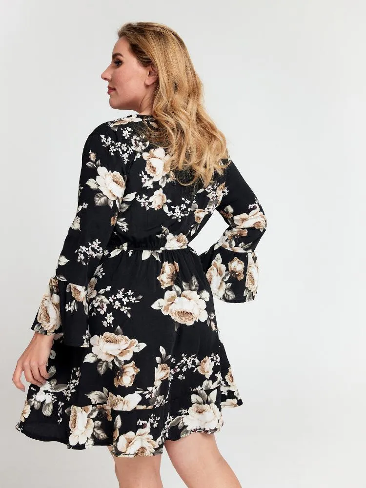 V-neck Floral Dress