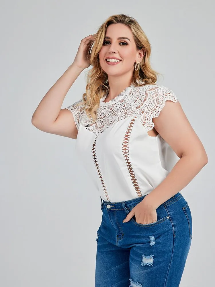 Lace Cut Out Tops