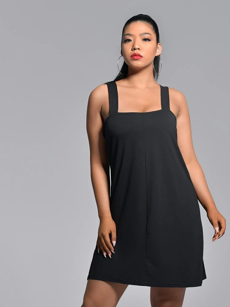 Backless Solid Color Dress