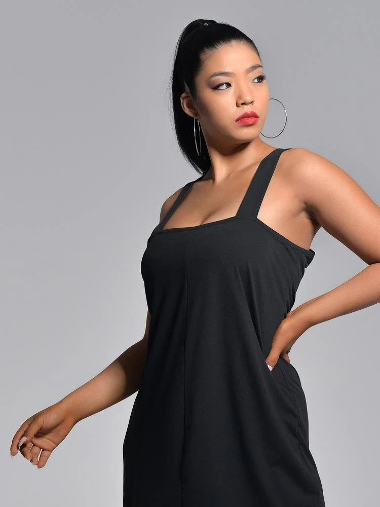 Backless Solid Color Dress