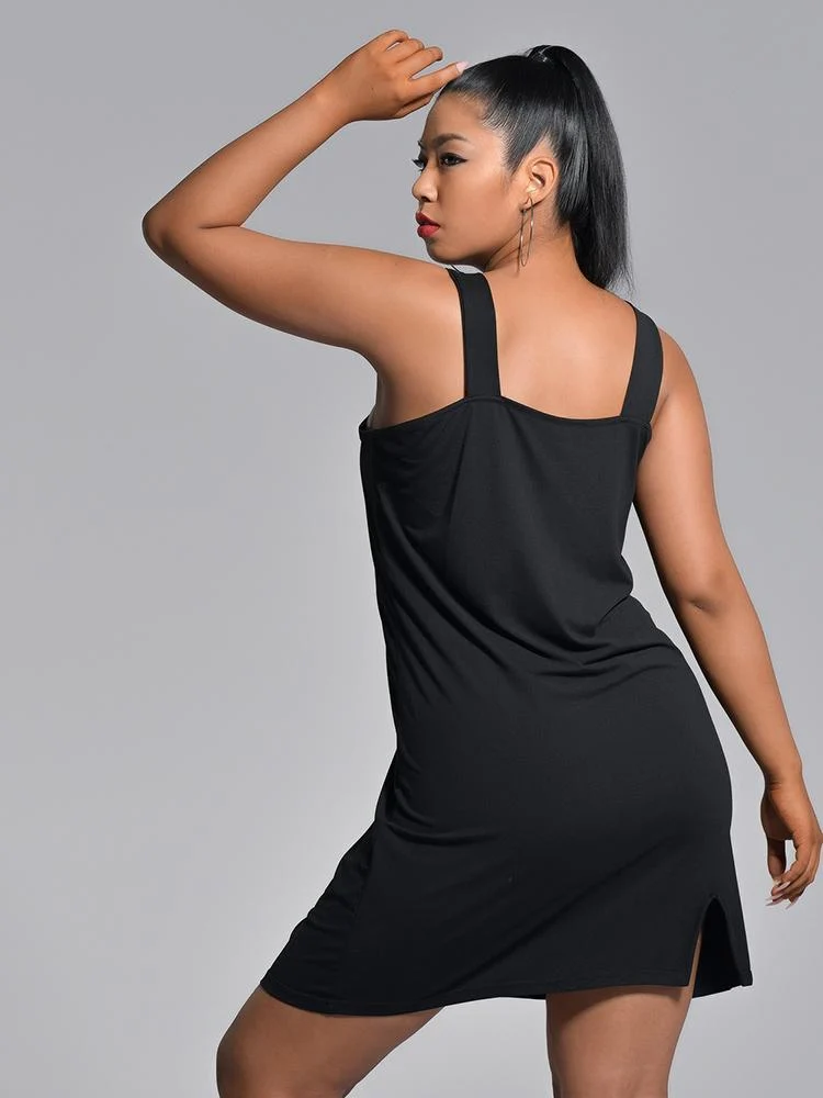 Backless Solid Color Dress