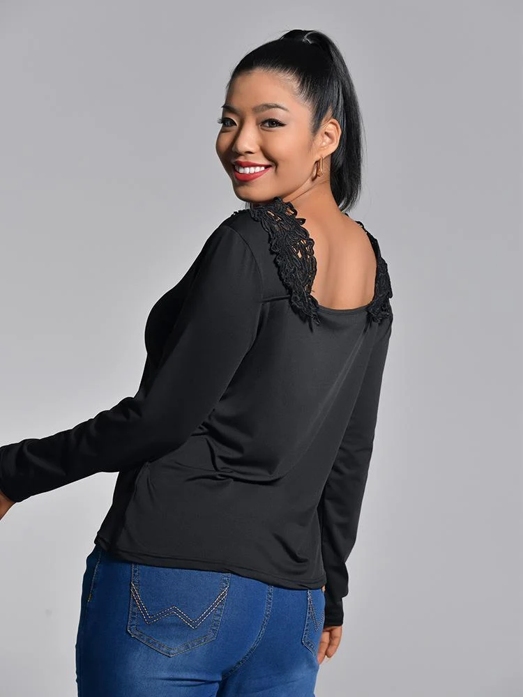 Lace Backless Top