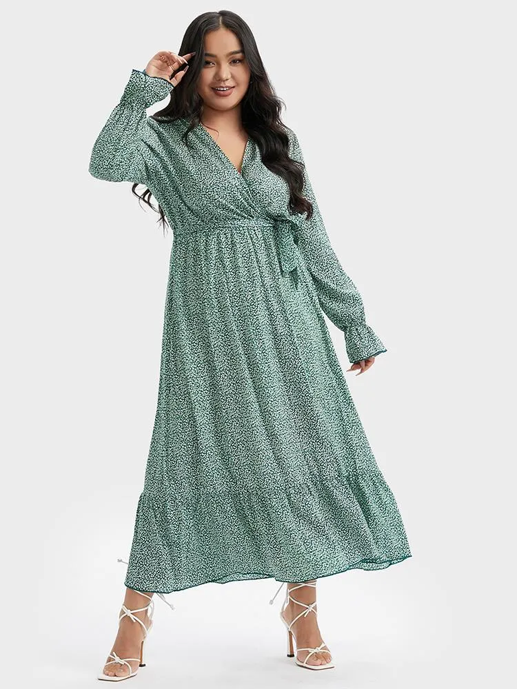 V-Neck Ruffle Dress