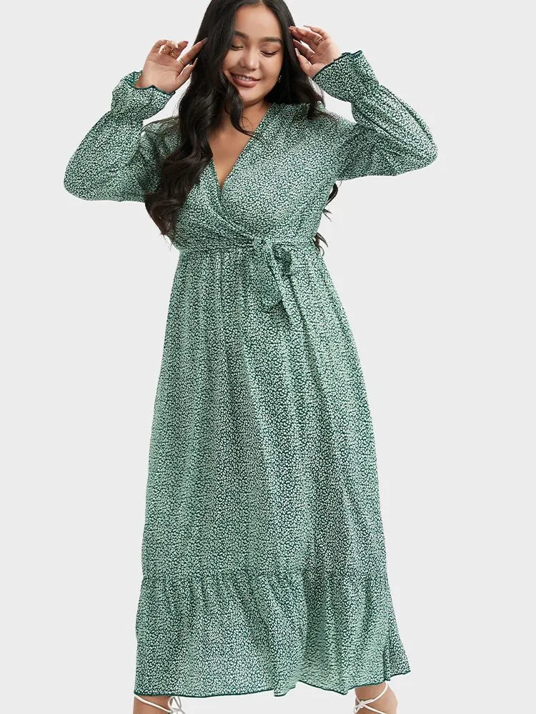 V-Neck Ruffle Dress
