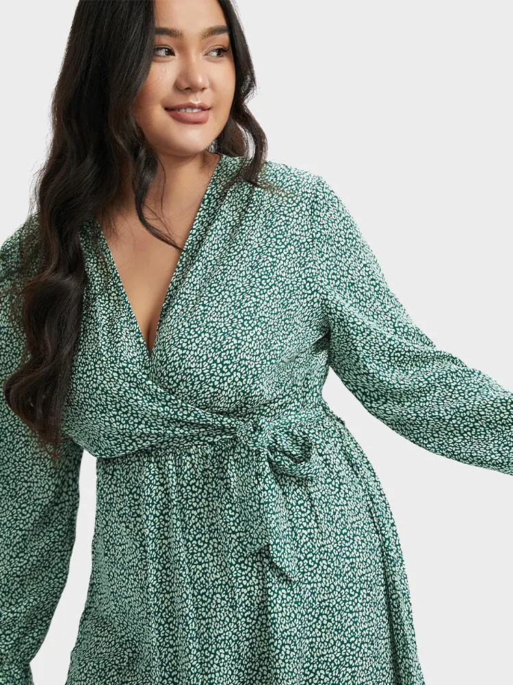 V-Neck Ruffle Dress