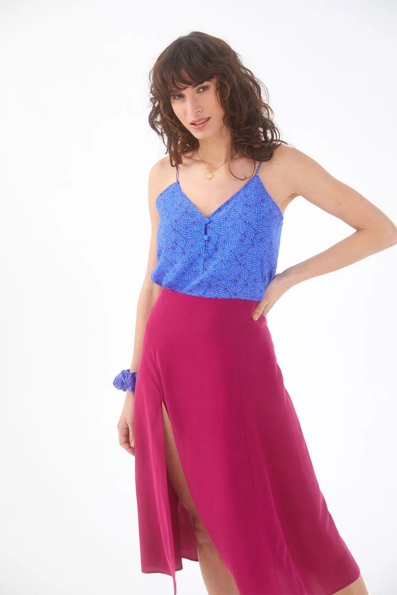 Jupe Envoutante Framboise en Lyocell