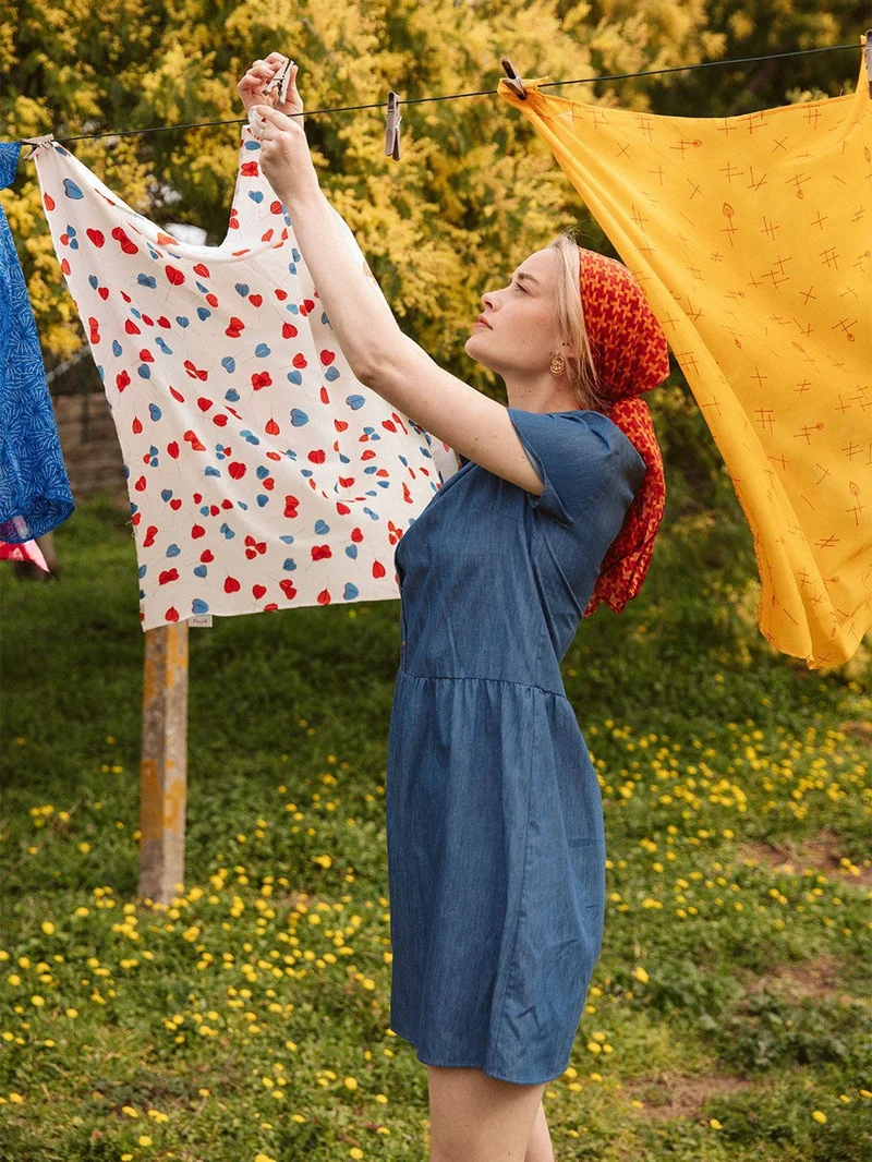 Robe Frivole en lyocell Bleu Denim