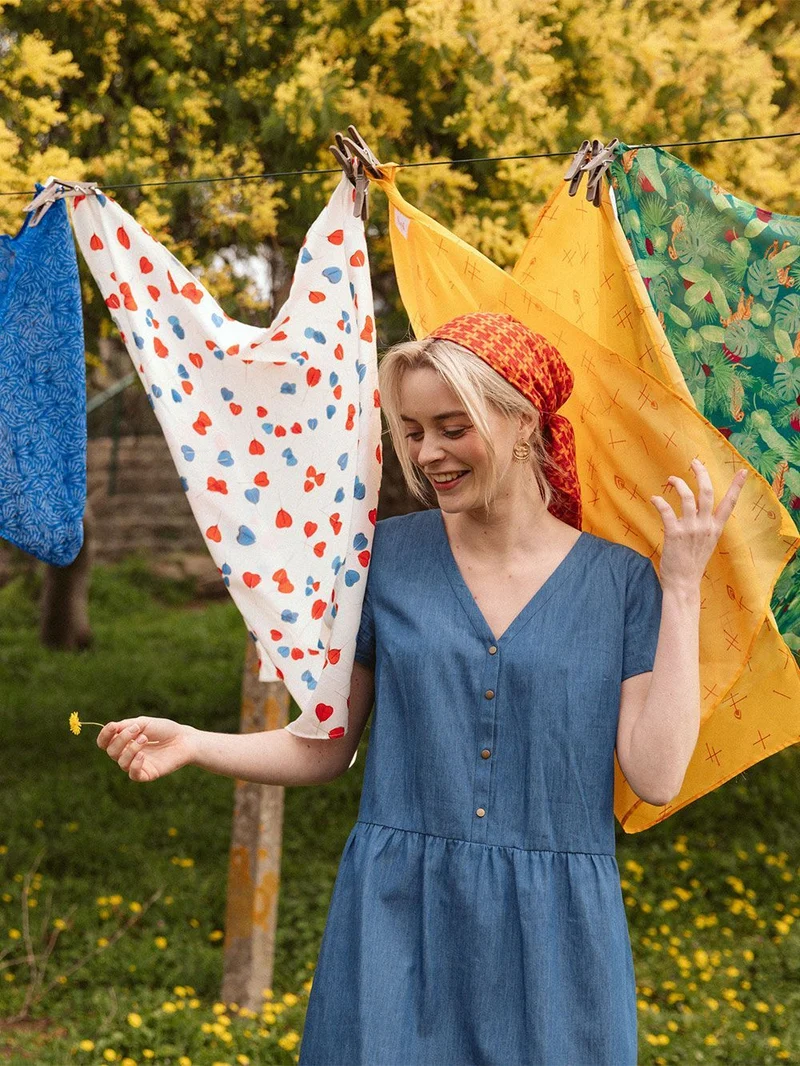 Robe Frivole en lyocell Bleu Denim