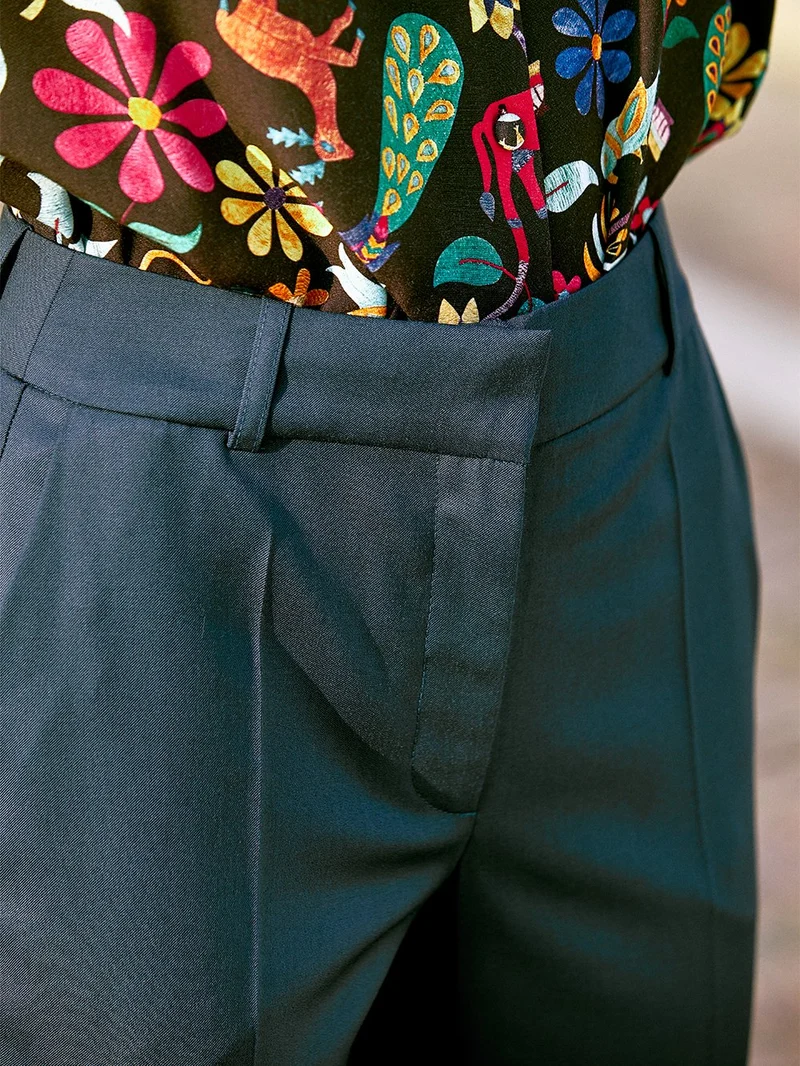 Pantalon Narcisse Bleu Vert