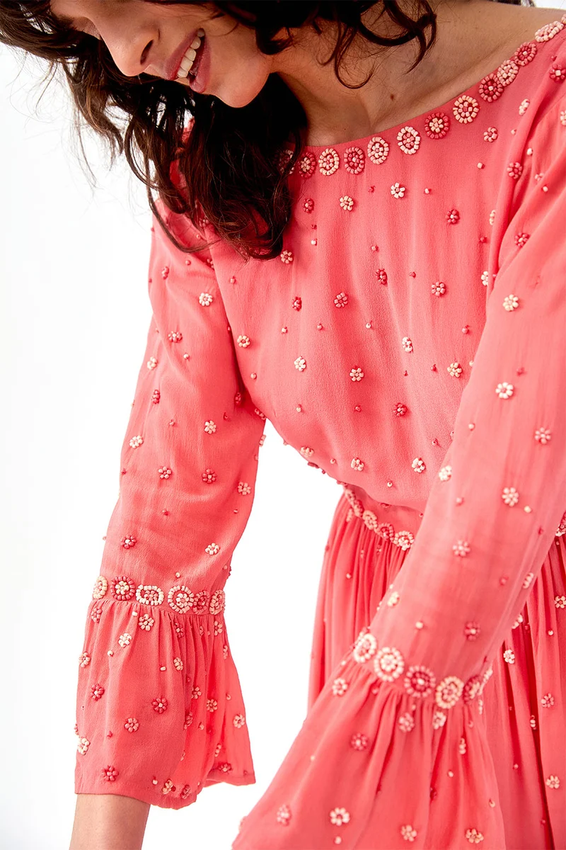 Robe en soie Hortensia