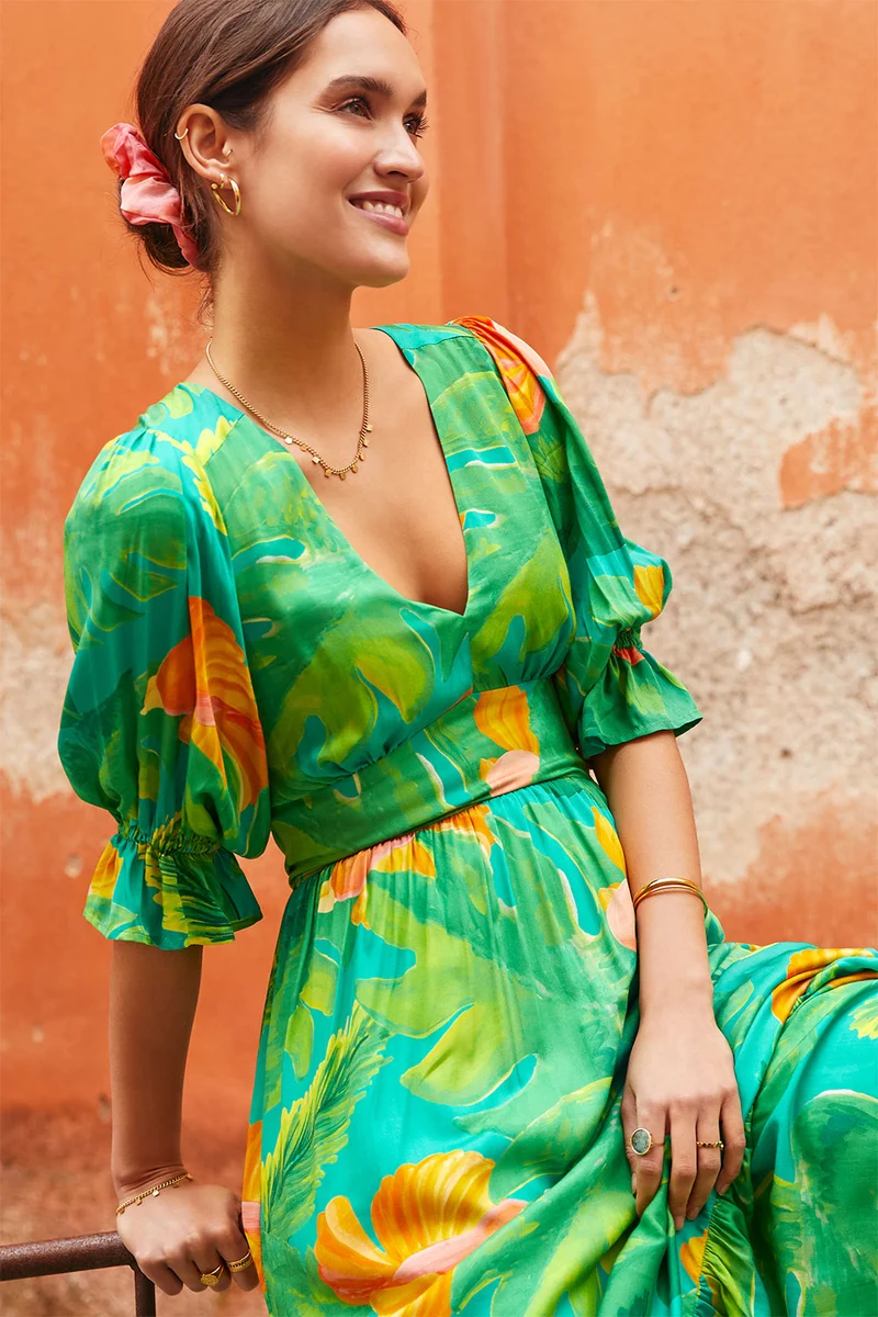 Robe Bohème imprimé Carnaval de Rio