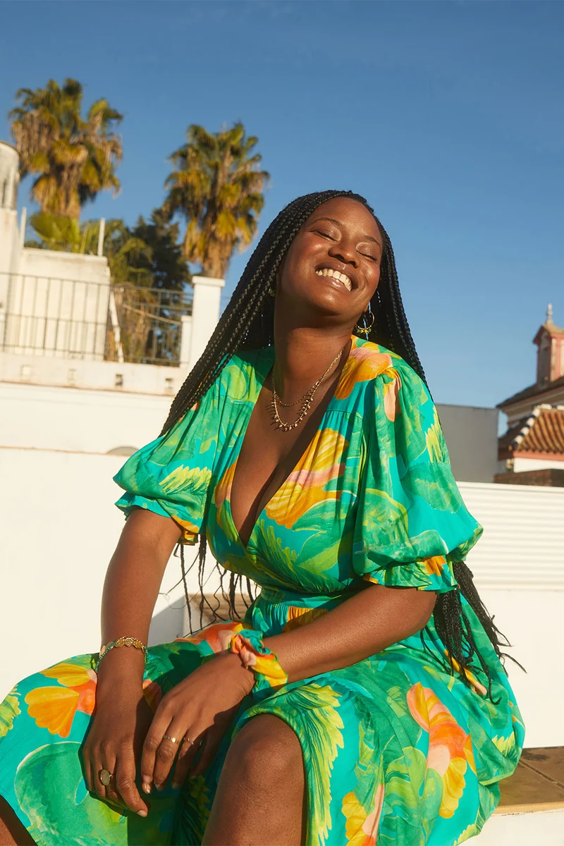 Robe Bohème imprimé Carnaval de Rio