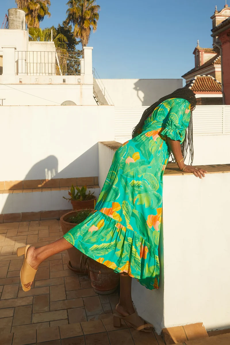Robe Bohème imprimé Carnaval de Rio
