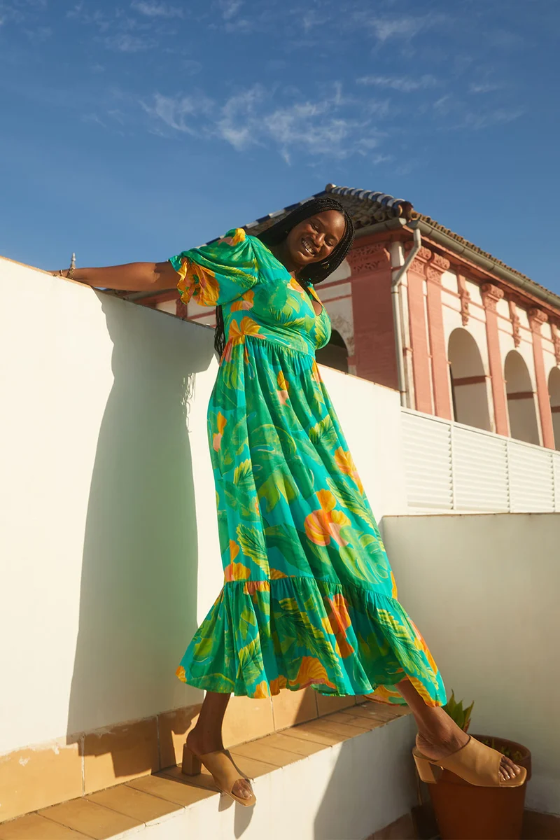 Robe Bohème imprimé Carnaval de Rio